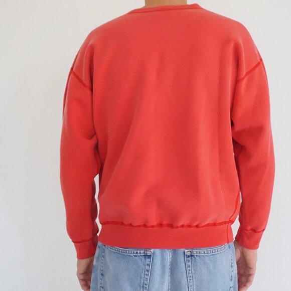 Vintage Starter Red Crewneck Sweatshirt 80s One Pound Fleece Retro Sport Style M - Picture 2 of 9